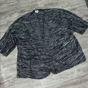 LuLaRoe Charcoal and Light Gray Knit Cardigan large